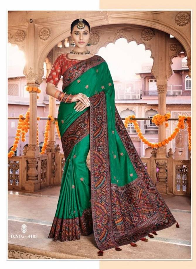 NAKKASHI RESHAM Latest Fancy Designer Heavy Wedding Wear Dola Silk Saree Kashmiri Brocade Saree Collection